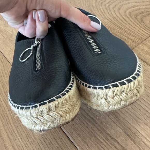 Alexander Wang Devon Leather Zip Platform Espadrille - Black - Size 36 (6) - EUC - Picture 9 of 10
